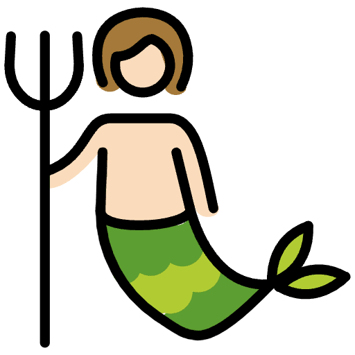 Merperson Light Skin Tone Emoji from OpenMoji Emoji Set