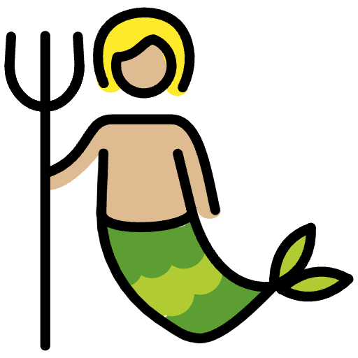 Merperson Medium Light Skin Tone Emoji from OpenMoji Emoji Set
