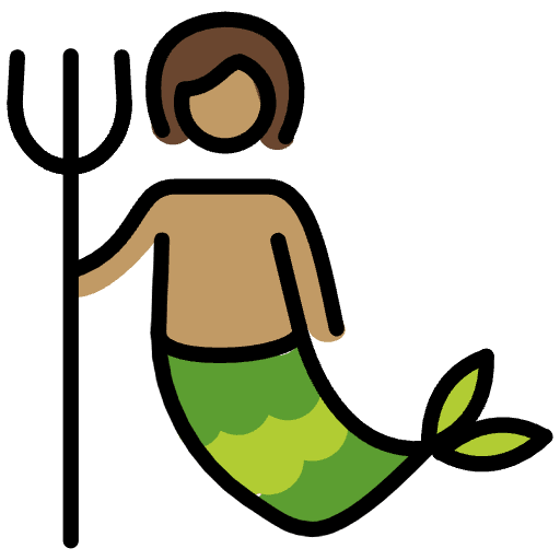 Merperson Medium Skin Tone Emoji from OpenMoji Emoji Set