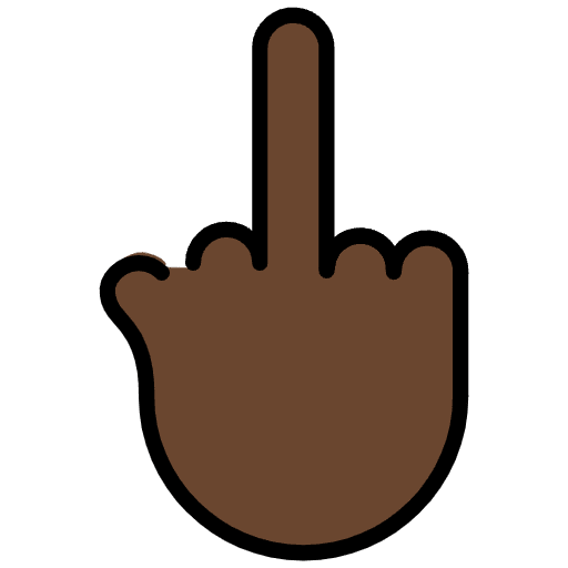 Middle Finger Dark Skin Tone Emoji from OpenMoji Emoji Set