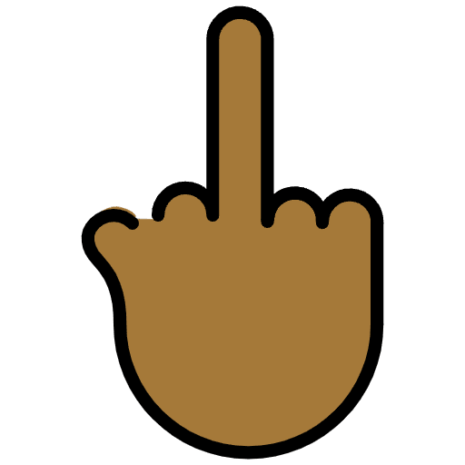 Middle Finger Medium Dark Skin Tone Emoji from OpenMoji Emoji Set