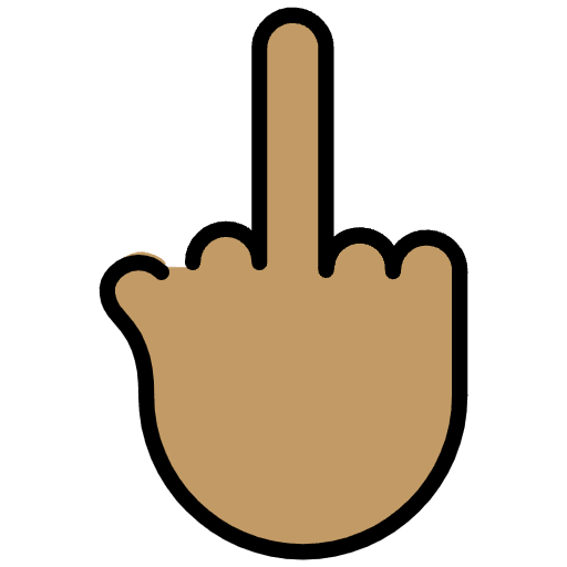 Middle Finger Medium Skin Tone Emoji from OpenMoji Emoji Set