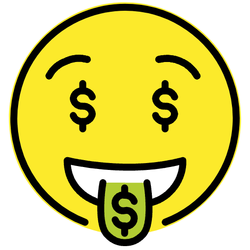 Money Mouth Face Element from OpenMoji Emoji Set