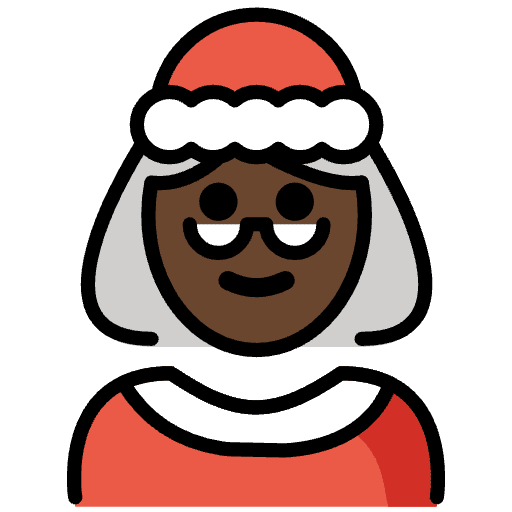 Mrs. Claus Dark Skin Tone Emoji from OpenMoji Emoji Set