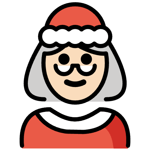 Mrs. Claus Light Skin Tone Emoji from OpenMoji Set