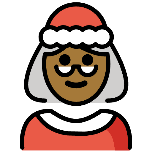 Mrs. Claus Medium Dark Skin Tone Emoji from OpenMoji Set