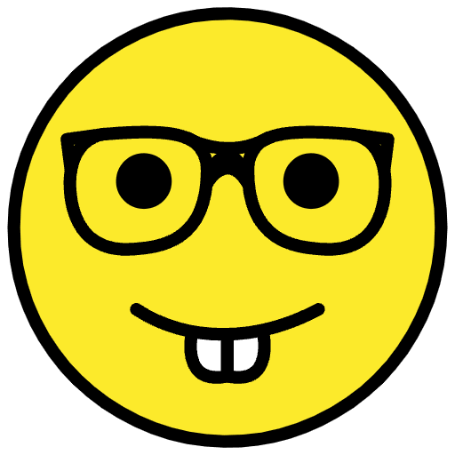 Nerd Face Emoji from OpenMoji Emoji Set