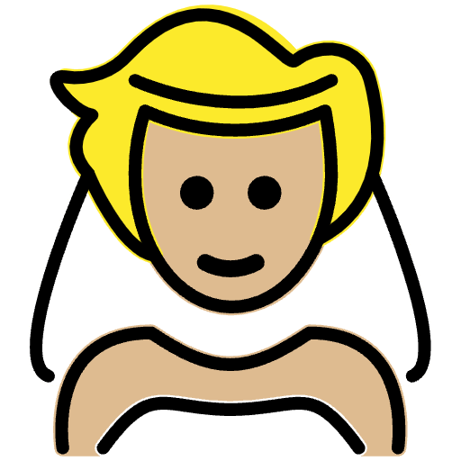 Person With Veil Medium Light Skin Tone Emoji from OpenMoji Emoji Set