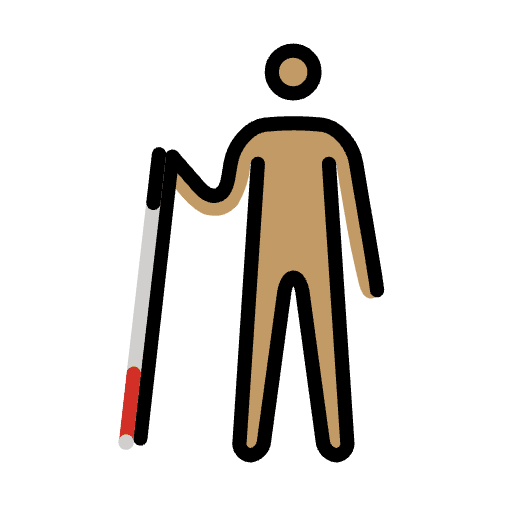 Person With White Cane Medium Skin Tone Element from OpenMoji Emoji Set