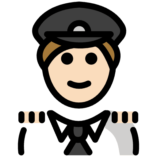 Pilot Light Skin Tone Emoji from OpenMoji Emoji Set