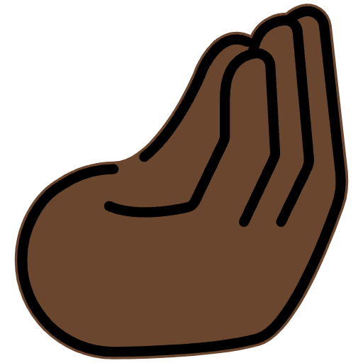 Pinched Fingers Dark Skin Tone Emoji from OpenMoji Set