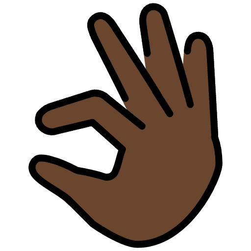 Pinching Hand Dark Skin Tone Emoji from OpenMoji Set