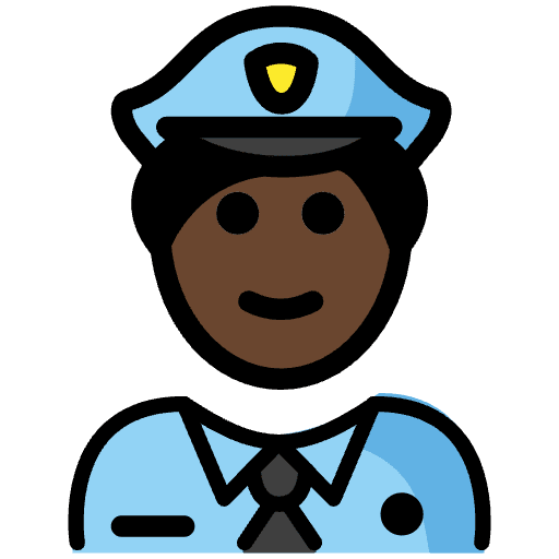 Police Officer Dark Skin Tone Emoji from OpenMoji Set