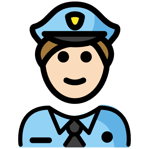 Police Officer Light Skin Tone Emoji from OpenMoji Set