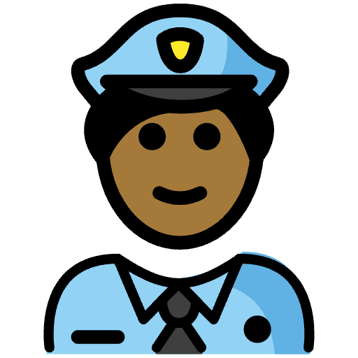 Police Officer Medium Dark Skin Tone Emoji from OpenMoji Set