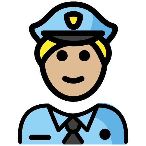 Police Officer Medium Light Skin Tone Emoji from OpenMoji Set