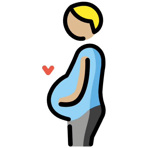 Pregnant Man Medium Light Skin Tone Element from OpenMoji Emoji Set