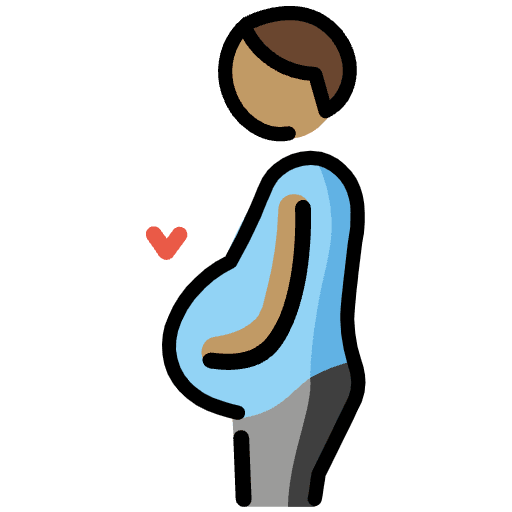 Pregnant Man Medium Skin Tone Emoji from OpenMoji Emoji Set