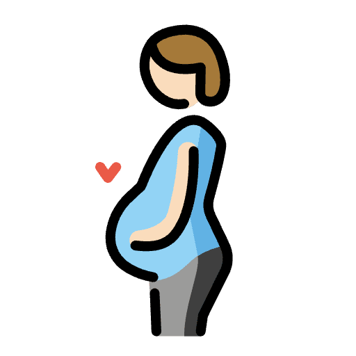 Pregnant Person Light Skin Tone Element from OpenMoji Emoji Set