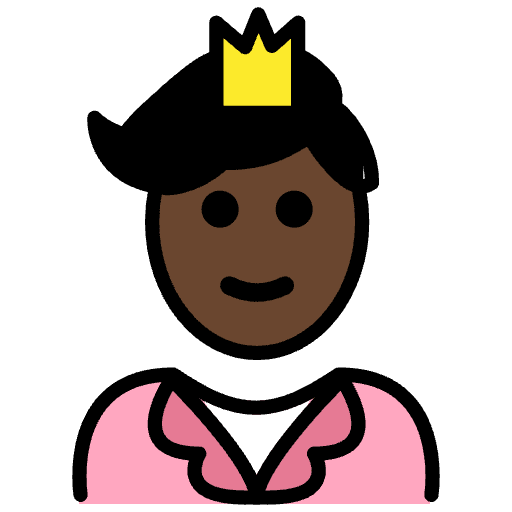 Prince Dark Skin Tone Element from OpenMoji Emoji Set