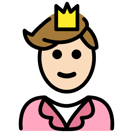 Prince Light Skin Tone Emoji from OpenMoji Emoji Set