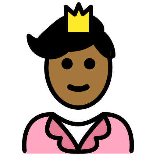 Prince Medium Dark Skin Tone Element from OpenMoji Emoji Set