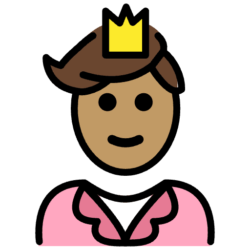 Prince Medium Skin Tone Element from OpenMoji Emoji Set