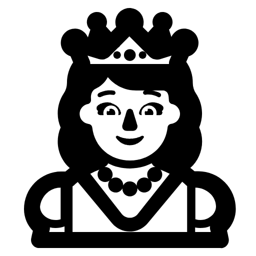 Princess High Contrast Default Emoji from Fluent Emoji High Contrast Set