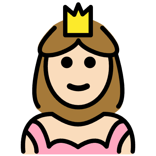 Princess Light Skin Tone Element from OpenMoji Emoji Set