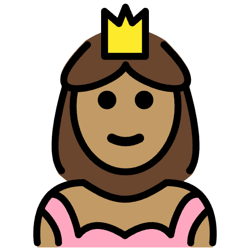 Princess Medium Skin Tone Emoji from OpenMoji Set