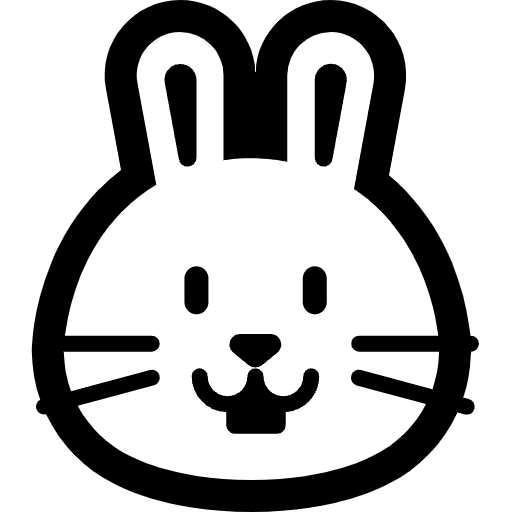 Rabbit Face High Contrast Element from Fluent Emoji High Contrast Set