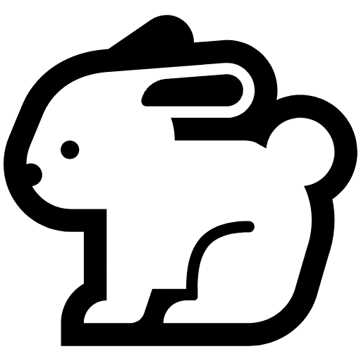 Rabbit High Contrast Emoji from Fluent Emoji High Contrast Set