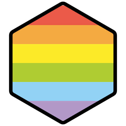 Rainbow Hexagon Emoji from OpenMoji Emoji Set
