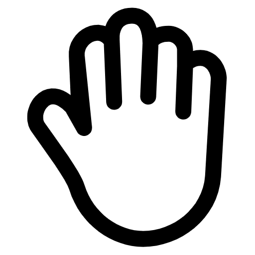 Raised Back Of Hand High Contrast Default Emoji from Fluent Emoji High Contrast Set