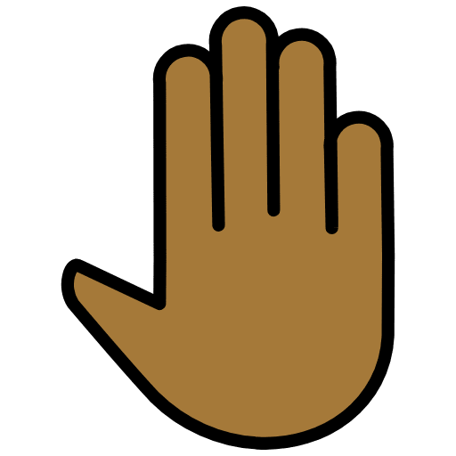 Raised Back Of Hand Medium Dark Skin Tone Emoji from OpenMoji Emoji Set