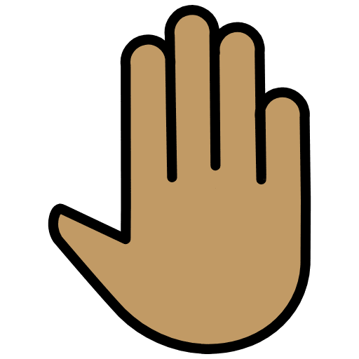 Raised Back Of Hand Medium Skin Tone Emoji from OpenMoji Emoji Set