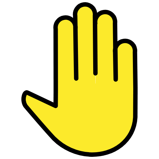 Raised Back Of Hand Emoji from OpenMoji Set