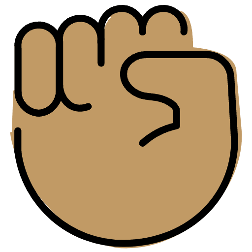 Raised Fist Medium Skin Tone Emoji from OpenMoji Set