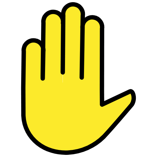 Raised Hand Emoji from OpenMoji Set