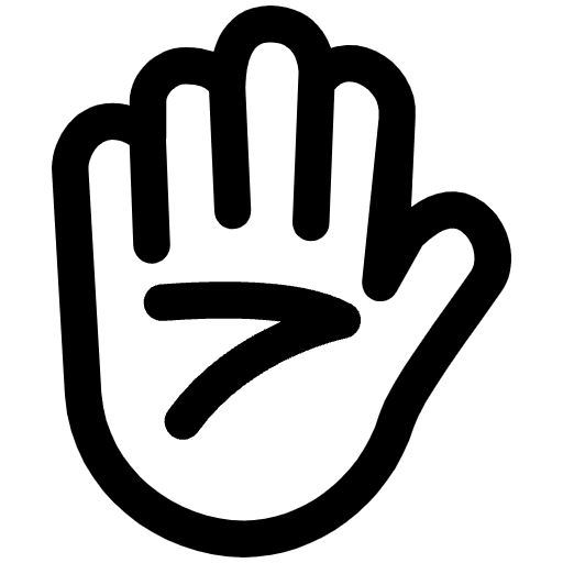 Raised Hand High Contrast Default Emoji from Fluent Emoji High Contrast Set