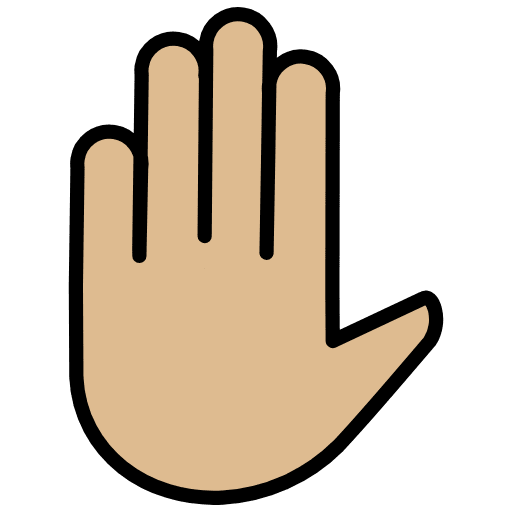 Raised Hand Medium Light Skin Tone Emoji from OpenMoji Emoji Set