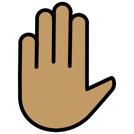 Raised Hand Medium Skin Tone Emoji from OpenMoji Emoji Set