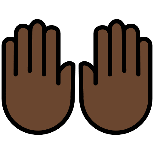 Raising Hands Dark Skin Tone Emoji from OpenMoji Set