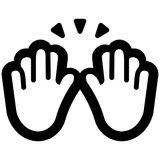 Raising Hands High Contrast Default Emoji from Fluent Emoji High Contrast Set