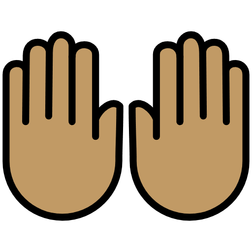 Raising Hands Medium Skin Tone Emoji from OpenMoji Set