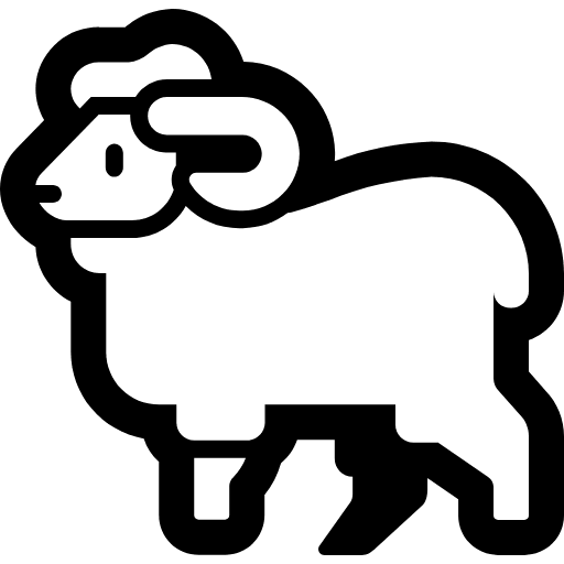 Ram High Contrast Emoji from Fluent Emoji High Contrast Set