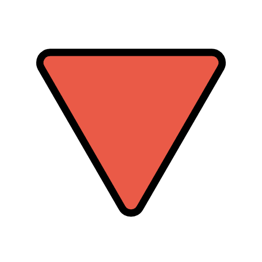 Red Triangle Pointed Down Emoji from OpenMoji Emoji Set