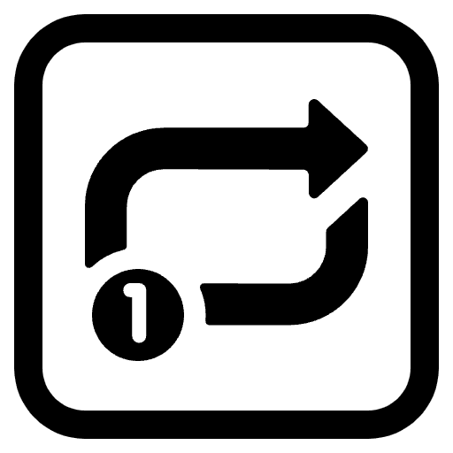 Repeat Single Button High Contrast Emoji from Fluent Emoji High Contrast Set