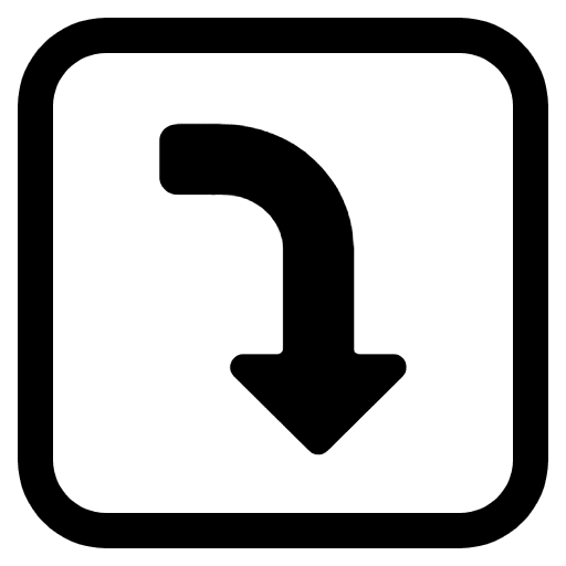 Right Arrow Curving Down High Contrast Emoji from Fluent Emoji High Contrast Set