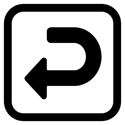 Right Arrow Curving Left High Contrast Element from Fluent Emoji High Contrast Set